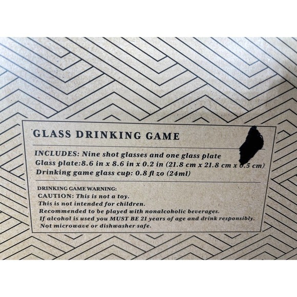 𝅺CRAFTED Imports Glass Tic Tac Toe Shot Glass Drinking Game 10 Piece Set *NEW* - Picture 3 of 8